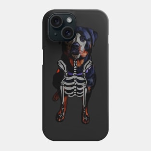 Rottweiler Halloween skeleton Phone Case