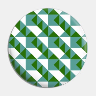 ’Zangles’ - in Teal and Grass Green on a White base Pin