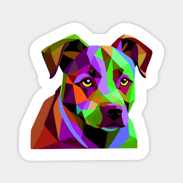 Cute dog portrait Magnet by SUNWANG