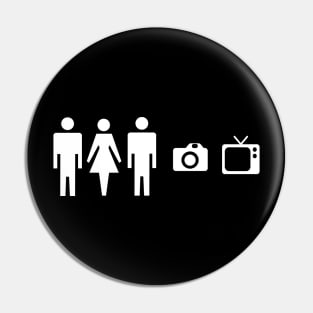 Person Women Man Camera TV Trump Cognitive Test Pin