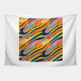 Geometric pattern of curved seamless stripes Tapestry