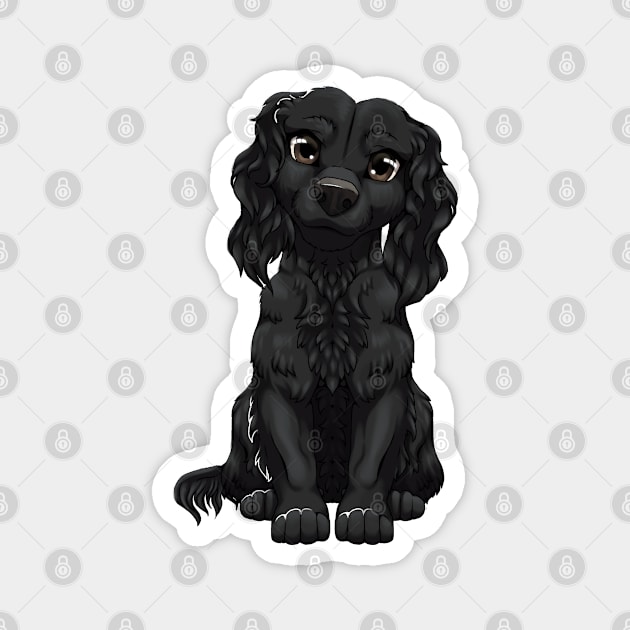 Black Cocker spaniel Magnet by Bamsdrawz