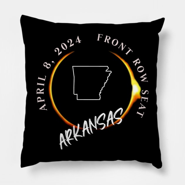 2024 Arkansas Eclipse Front Row Seat To Total Darkness Pillow by SmoothVez Designs