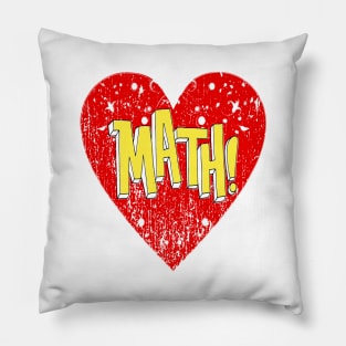 Distressed Heart Math Nerd Design Pillow