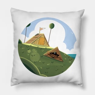 cute illustration of pirate bear Pillow