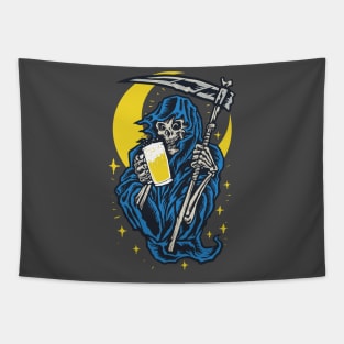 grim reaper with beer Tapestry