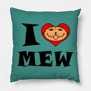 I Heart Cat - Orange Striped Kitty Pillow