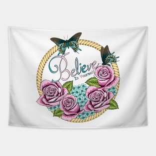 Believe In Yourself - Roses And Hydrangea Tapestry