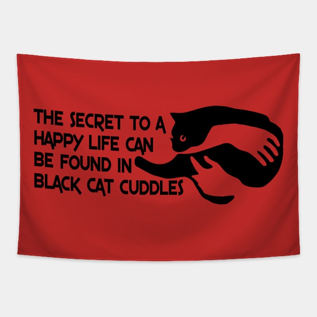 Black Cat Cuddles Tapestry by BradyRain