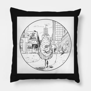 Looking at city sketch Pillow