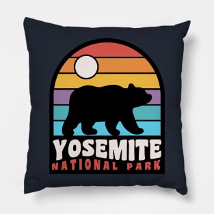 Yosemite National Park California Bear Badge Pillow