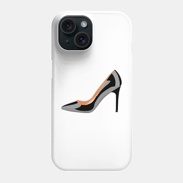 Classic High Heeled Shoe in black Phone Case by DavidASmith