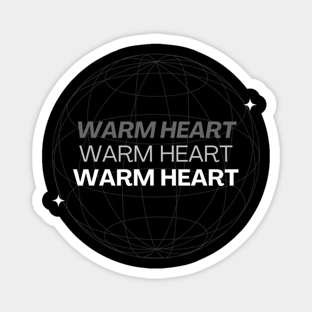 Black White Simple Warm Heart Magnet by StanleysDesigns