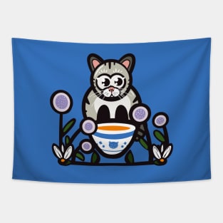 Drink your soup, kitty Tapestry