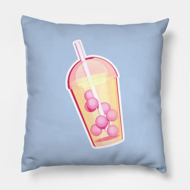 Pink Pearl Milk Tea Pillow by AKdesign