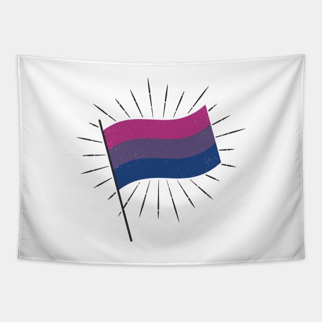 Retro Bi Pride Flag Tapestry by lavenderhearts