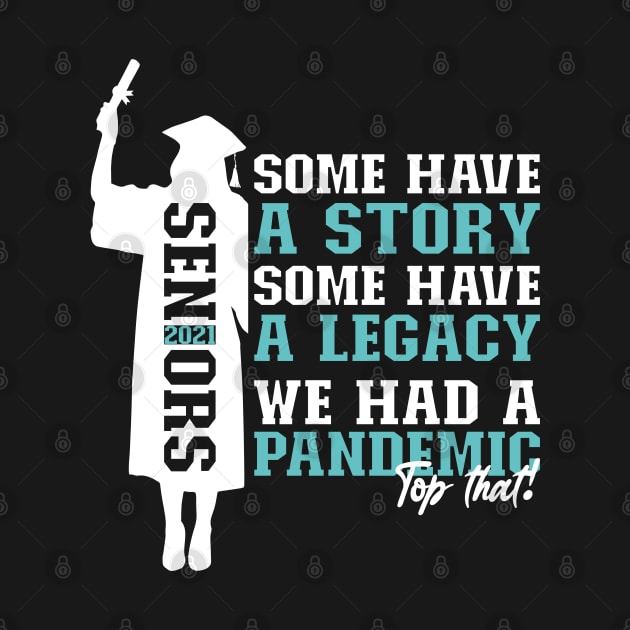 Pandemic Graduation | White And Blue Text Funny Graduation by Estrytee