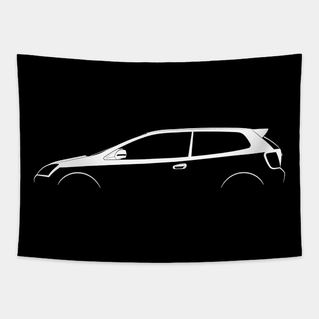 Honda Civic Type-R (EP) Silhouette Tapestry by Car-Silhouettes