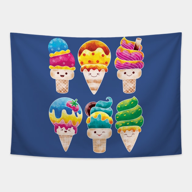 Ice Cream Party Tapestry by MEDZ