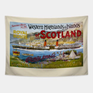 Vintage Travel Poster - Scotland by Steamship Tapestry