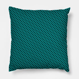 Pattern hexagon blue on black background Pillow