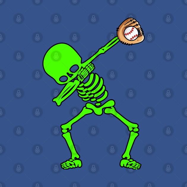 Disover Dabbing Skeleton Baseball Player Halloween - Dabbing Skeleton Baseball Player - T-Shirt