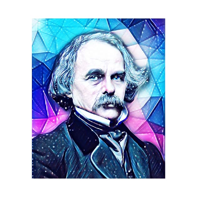 Nathaniel Hawthorne Colourful Portrait | Nathaniel Hawthorne Artwork 14 by JustLit