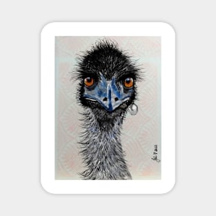 Emu with Pearl Earring - Funny Australian Bird Magnet