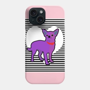 Purple Chihuahua and White Heart Phone Case