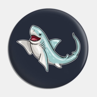 Shark Great White Waving Pin