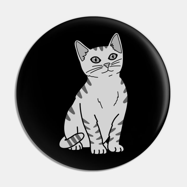 Silver Cat Pin by Kelly Louise Art