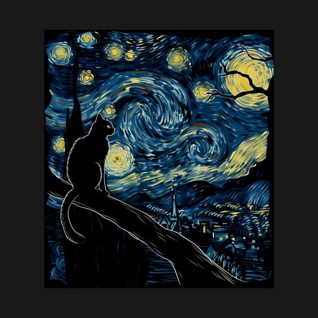 Cat Starry Night Dreams by xXYazzyChanArtsXx