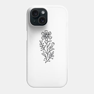 Floral Lines (Black) Phone Case