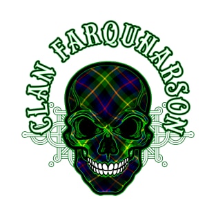 Scottish Clan Farquharson Tartan Celtic Skull T-Shirt