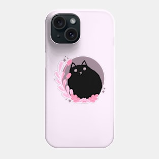 Black Cat with Mushrooms Phone Case