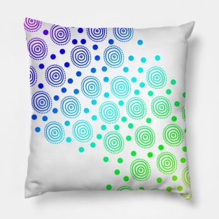Rainbow Circles in Circles Abstract Pillow