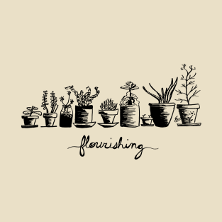 Flourishing (black and white) T-Shirt