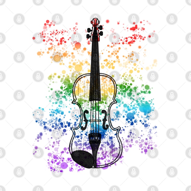 Violin Rainbow Colours Violinist String Player Orchestra Musician by doodlerob