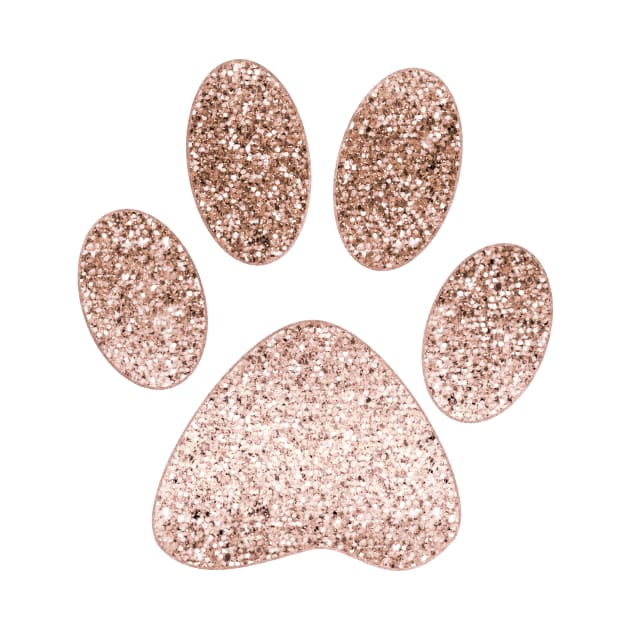 Sparkling rose gold paw print by RoseAesthetic