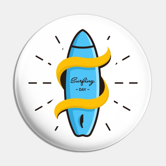 Surfing Day Pin by VEKTORKITA