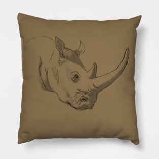 The Mighty White Rhino Pillow