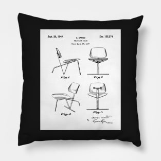 Eames Chair Patent - Designer Modern Design Art - White Pillow