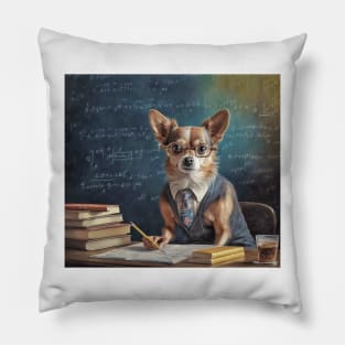 Chihuahua Dog Teacher Professor School Pillow