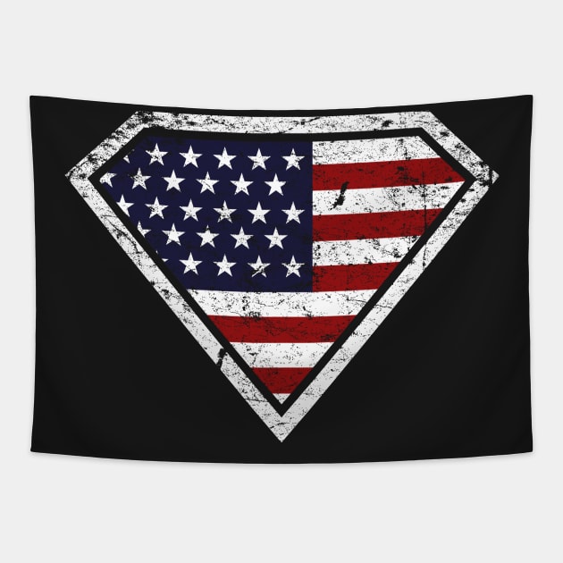 Super Hero Flag Tapestry by MikesTeez