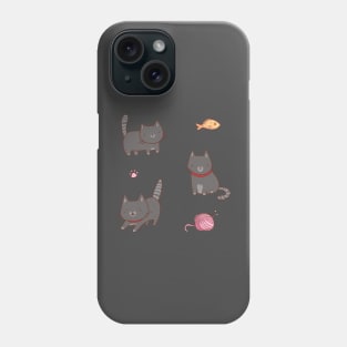 Funny gray cats Phone Case
