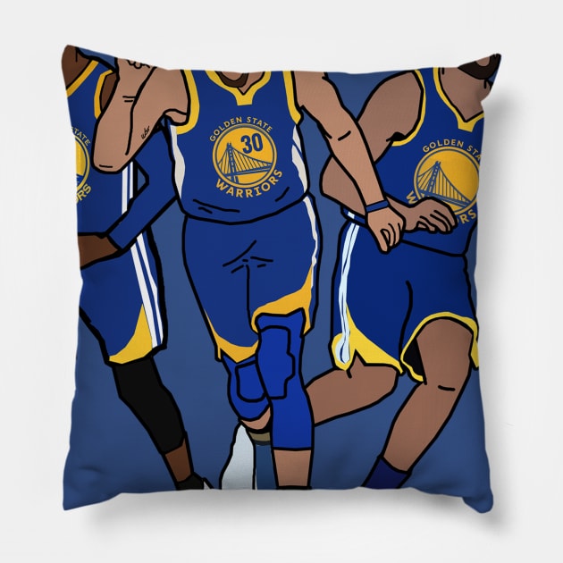 Steph Curry/Klay Thompson/D'Angelo Russell Golden State Warriors Big 3 2020 NBA Pillow by xavierjfong