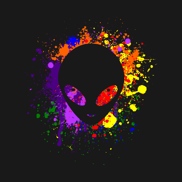 Paint Splatter Alien by GrimDork