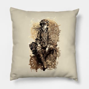 Steampunk Woman - V1.01 Pillow