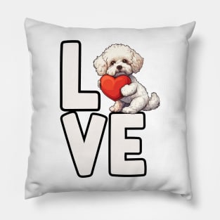 Love Bichon Frise Pillow