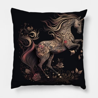 Vintage Unicorn Fairy Tale Unicorn Illustration For Unicorn Lovers Pillow